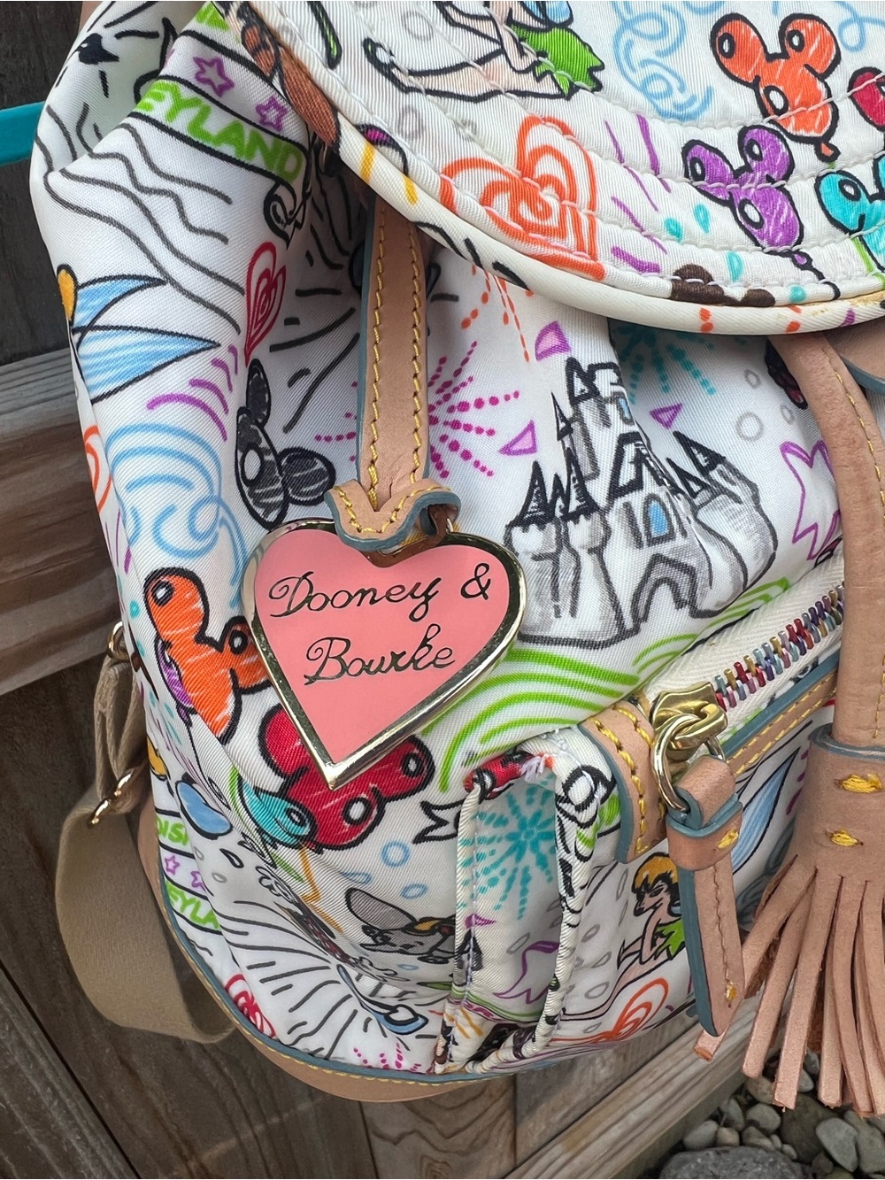 Dooney & Bourke Disney Sketch Drawstring Backpack Small - Picture 3 of 16